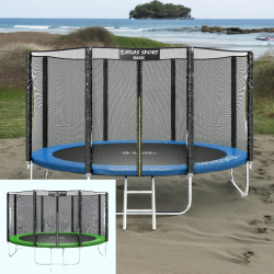 Батут-манеж 404 см с внешней сеткой и лестницей / Устойчивый и качественный